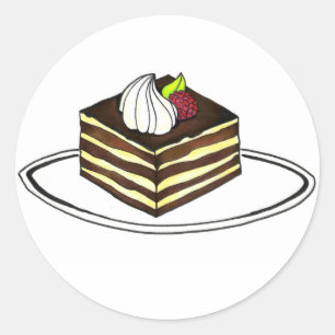 Sticker Rond Italien Tiramisu Boulangerie Plaque Framboise Food