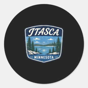 Sticker Rond Itasca minnesota lac nature aventure de plein air