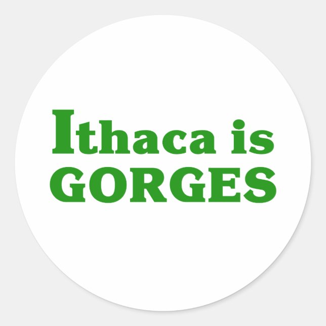 Sticker Rond Ithaca est Gorges (Devant)