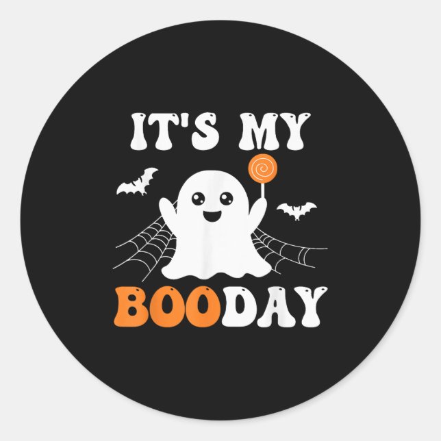Sticker Rond It's My Booday Ghost Birthday  (Devant)