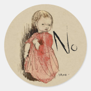 Sticker Rond Ivar Arosenius Lillan Petite fille provocatrice di