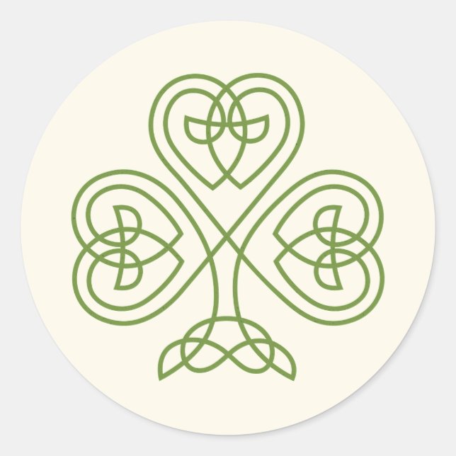 Sticker Rond Ivoire celtique de mariage de shamrock de noeud (Devant)