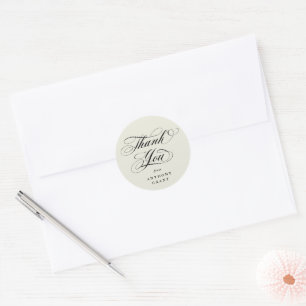 Sticker Rond Ivory Elegant Script Graduation Merci