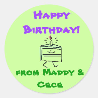 Sticker Rond j0334436, Joyeux anniversaire !, de Maddy