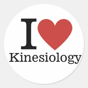 Sticker Rond J'❤️ adore la kinésiologie pour les étudiants/ense
