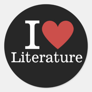 Sticker Rond J'❤️ adore la littérature pour les professeurs/étu