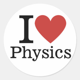 Sticker Rond J' ❤️ Aime la Physique pour les Étudiants/Enseigna