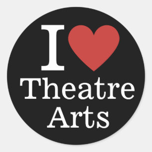 Sticker Rond J' ❤️ Aime les Arts du Théâtre pour les Étudiants/
