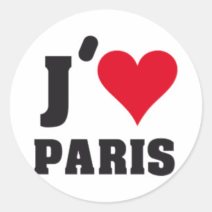 STICKER ROND J´AIME PARIS