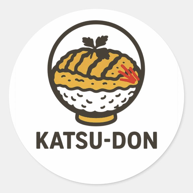 Sticker Rond j.food Confort japonais : Katsu-Don (Devant)