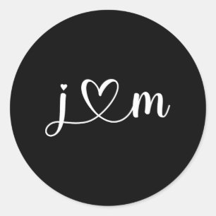 Sticker Rond J Love M Mariée Boyfriend Et Girami J Lettre A