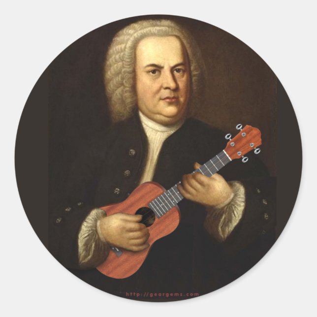 Sticker Rond J.S. Bach sur Uke (Devant)