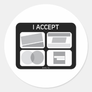 Sticker Rond J'accepte des cartes de crédit