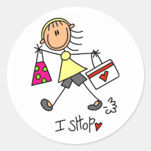Sticker Rond J'achète des t-shirts et des cadeaux