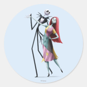 Sticker Rond Jack et Sally Dancing