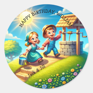 Sticker Rond Jack & Jill Nursery Rhyme Anniversaire
