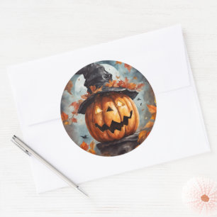 Sticker Rond Jack-o'-lantern