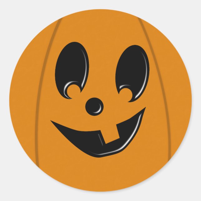 Sticker rond Jack-O-Lanterne à visage argenté (Devant)