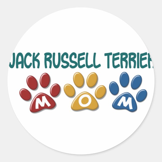 Sticker Rond JACK RUSSELL TERRIER Maman Empreinte de patte 1 (Devant)