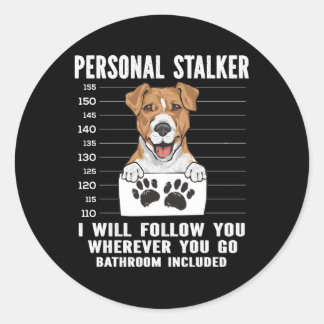 Sticker Rond Jack Russell Terrier Personal Stalker