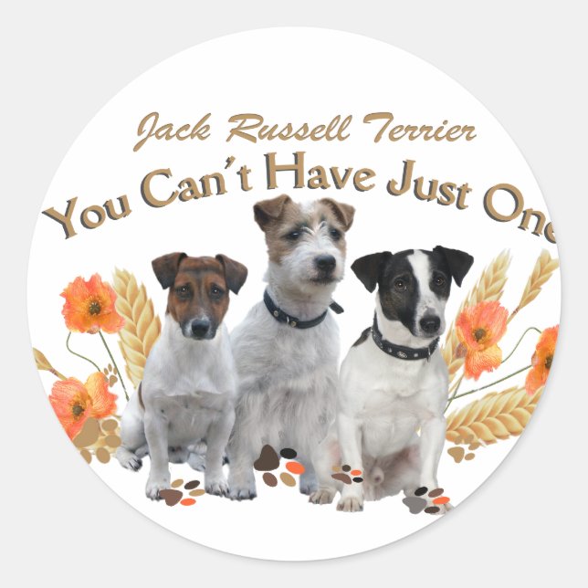 Sticker Rond Jack Russell Vous ne pouvez pas avoir qu'un seul c (Devant)