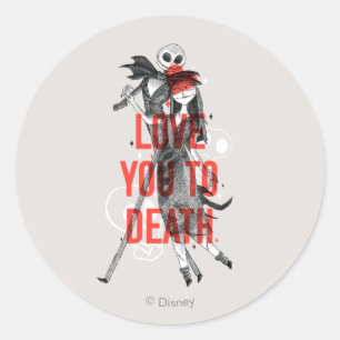 Sticker Rond Jack & Sally - Vous Aimez À La Typographie De La M