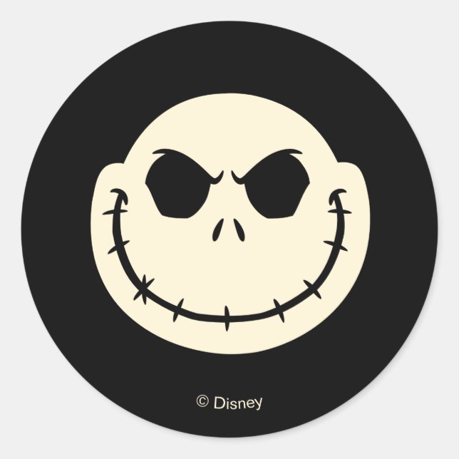Sticker Rond Jack Skellington & Cross Bones Motif (Devant)