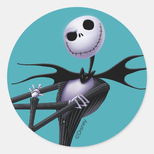 Sticker Rond Jack Skellington | debout (Devant)