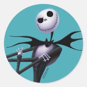 Sticker Rond Jack Skellington   debout