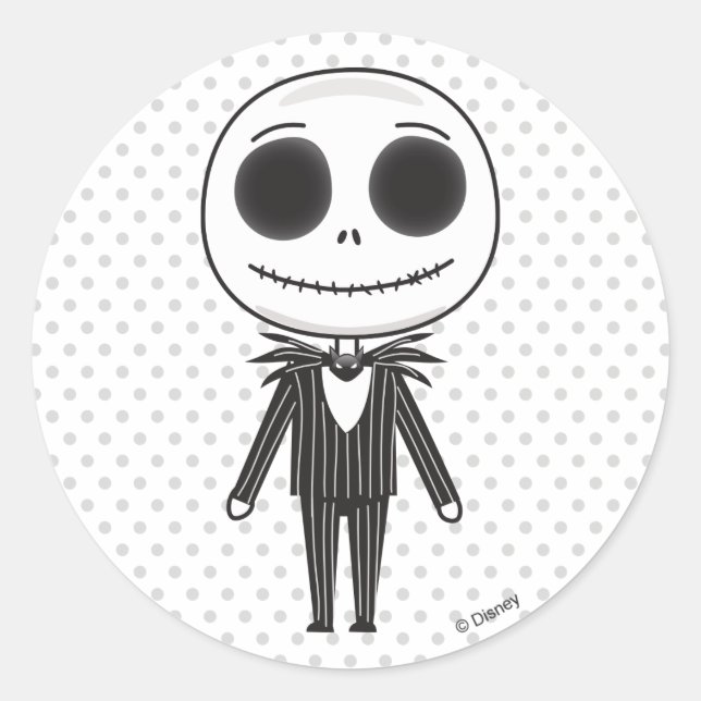 Sticker Rond Jack Skellington Emoji (Devant)