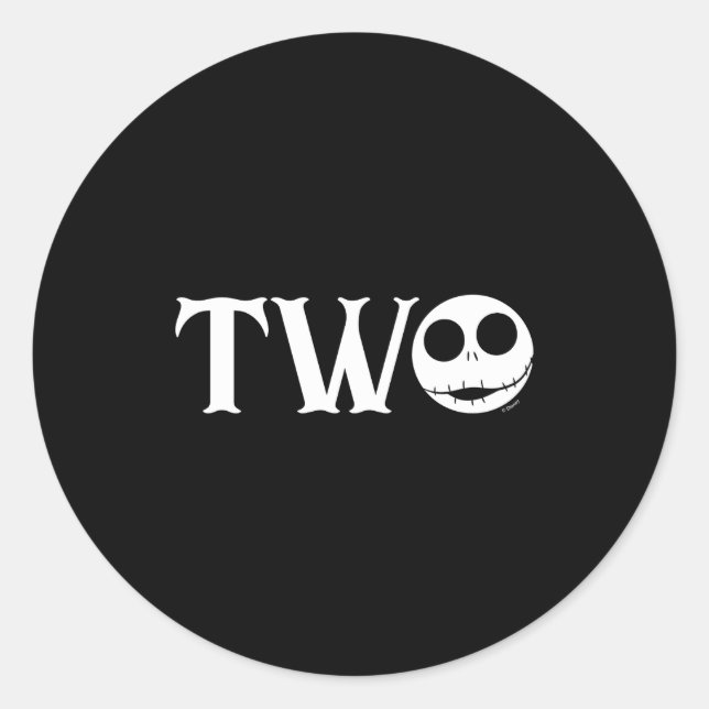 Sticker Rond Jack Skellington First Birthday Two Baby  (Devant)