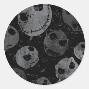 Sticker Rond Jack Skellington Motif