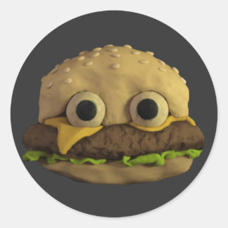 Sticker Rond Jack Stauber - Famille Cheeseburger - Art alimenta