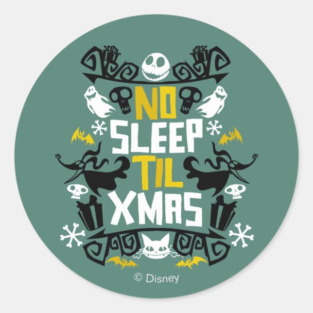 Sticker Rond Jack & Zero - Pas de sommeil jusqu'à Noël (Devant)