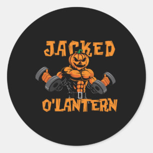 Sticker Rond Jacked O'lantern Halloween Gym Entraînement Soulag