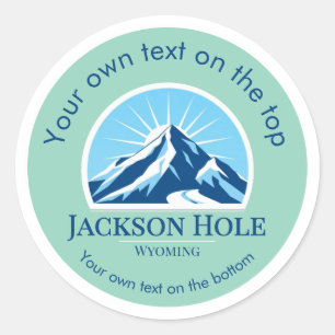Sticker Rond Jackson Hole Wyoming médaille de station de ski
