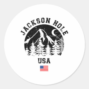 Sticker Rond Jackson Hole Wyoming Station de ski alpin Amer
