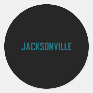 Sticker Rond Jacksonville Duval Jaguars Texte Turquoise