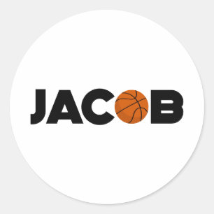 Sticker Rond Jacob Basketball