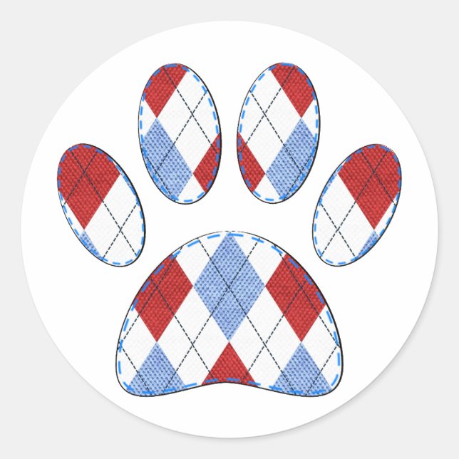 Sticker Rond Jacquard Empreinte de patte de chien (Devant)