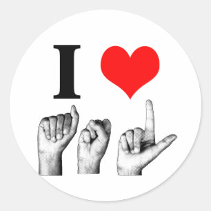 Sticker Rond J'adore A-S-L