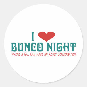 Sticker Rond j'adore bunco night