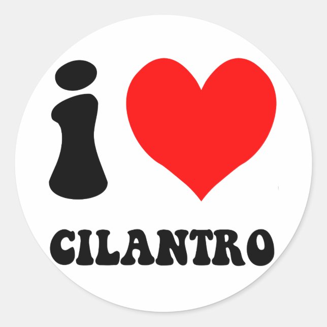 Sticker Rond j'adore cilantro (Devant)