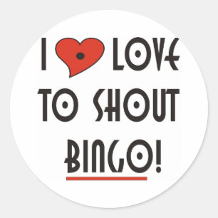 Sticker Rond J'adore crier BINGO