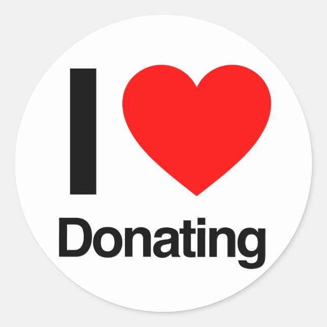 Sticker Rond j'adore faire un don (Devant)