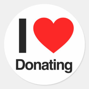 Sticker Rond j'adore faire un don