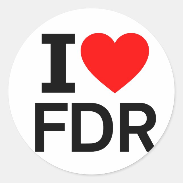 Sticker Rond J'adore FDR. (Devant)