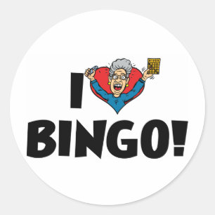 Sticker Rond J'adore Heart Bingo ! - Amoureux de Bingo