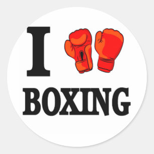 Sticker Rond J'adore la boxe