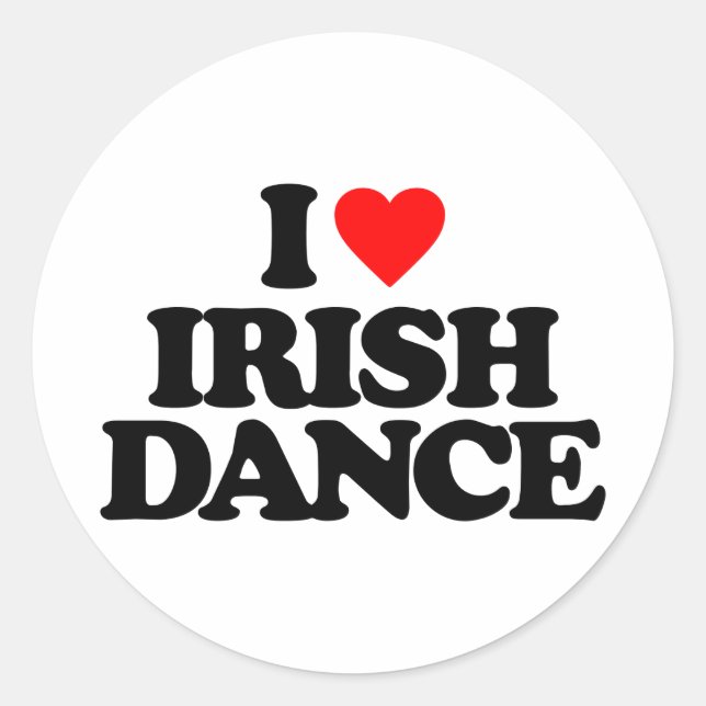 STICKER ROND J'ADORE LA DANSE IRLANDAISE (Devant)